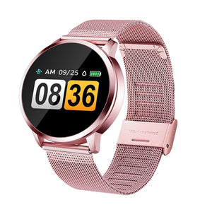 Q8 Plus Rose Smart Watch OLED Color Screen Smartwatch women Fashion Fitness Tracker Heart Rate monitor Wristband Step Counter